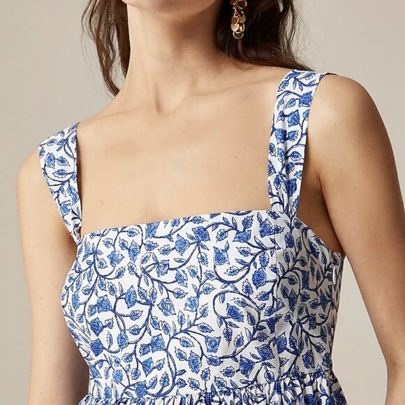 NWT J Crew Squareneck Midi Dress in Bandana Block Print Size 12 - Picture 3 of 3